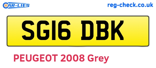 SG16DBK are the vehicle registration plates.