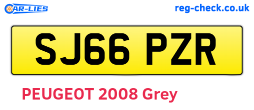 SJ66PZR are the vehicle registration plates.