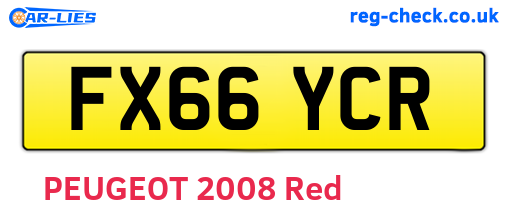 FX66YCR are the vehicle registration plates.