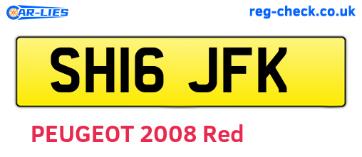 SH16JFK are the vehicle registration plates.