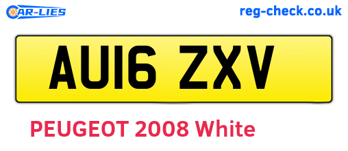 AU16ZXV are the vehicle registration plates.
