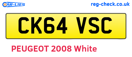 CK64VSC are the vehicle registration plates.