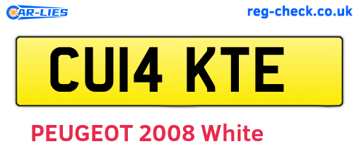 CU14KTE are the vehicle registration plates.