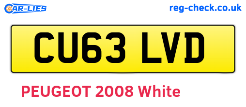 CU63LVD are the vehicle registration plates.