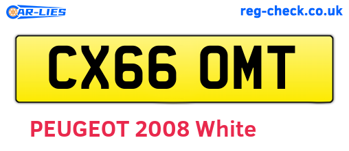 CX66OMT are the vehicle registration plates.