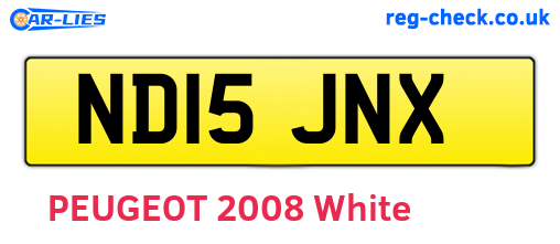 ND15JNX are the vehicle registration plates.