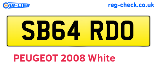 SB64RDO are the vehicle registration plates.