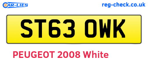 ST63OWK are the vehicle registration plates.