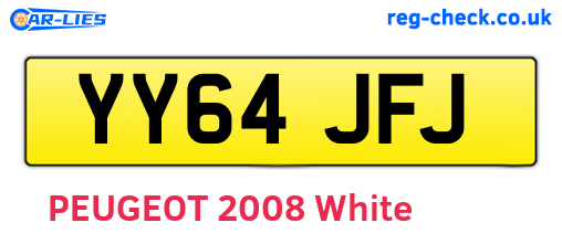YY64JFJ are the vehicle registration plates.