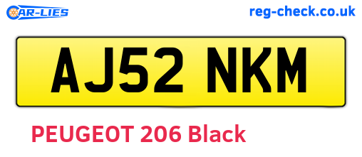 AJ52NKM are the vehicle registration plates.