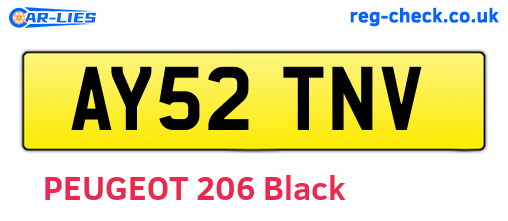 AY52TNV are the vehicle registration plates.