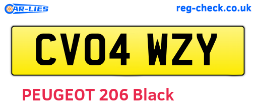 CV04WZY are the vehicle registration plates.