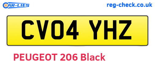 CV04YHZ are the vehicle registration plates.