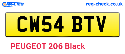 CW54BTV are the vehicle registration plates.