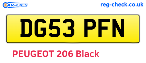DG53PFN are the vehicle registration plates.