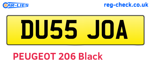 DU55JOA are the vehicle registration plates.