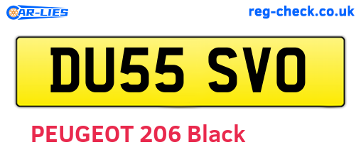 DU55SVO are the vehicle registration plates.