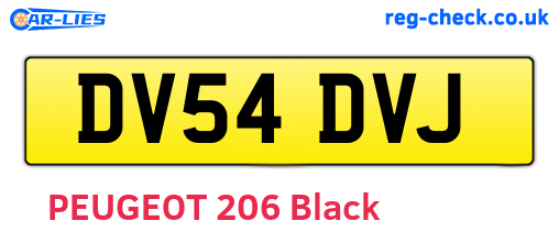 DV54DVJ are the vehicle registration plates.