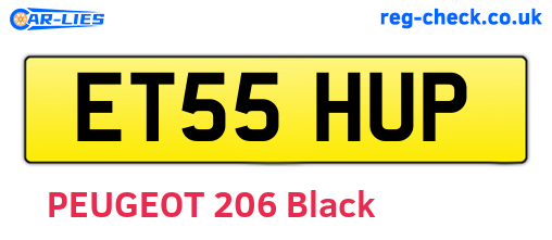 ET55HUP are the vehicle registration plates.