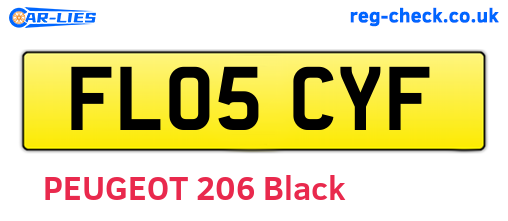 FL05CYF are the vehicle registration plates.