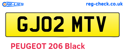 GJ02MTV are the vehicle registration plates.