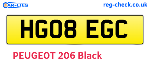 HG08EGC are the vehicle registration plates.