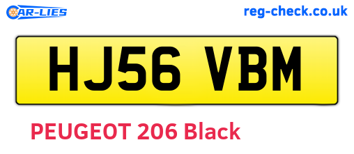 HJ56VBM are the vehicle registration plates.