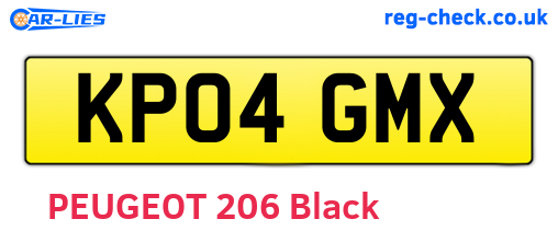 KP04GMX are the vehicle registration plates.