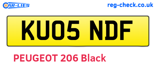 KU05NDF are the vehicle registration plates.