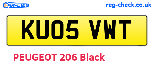 KU05VWT are the vehicle registration plates.