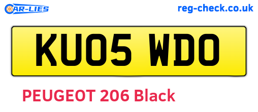 KU05WDO are the vehicle registration plates.