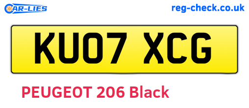 KU07XCG are the vehicle registration plates.