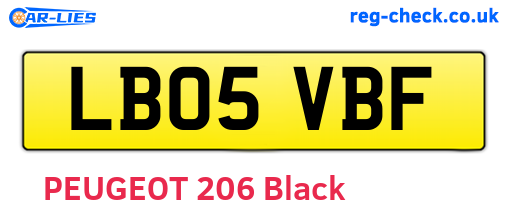 LB05VBF are the vehicle registration plates.