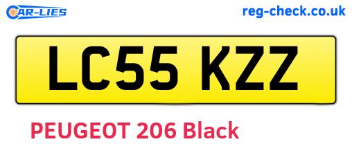 LC55KZZ are the vehicle registration plates.