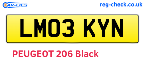 LM03KYN are the vehicle registration plates.