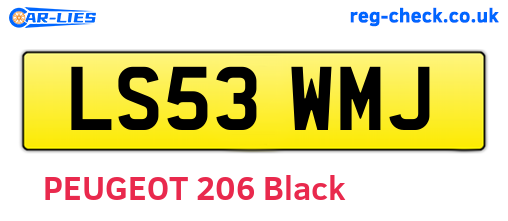 LS53WMJ are the vehicle registration plates.