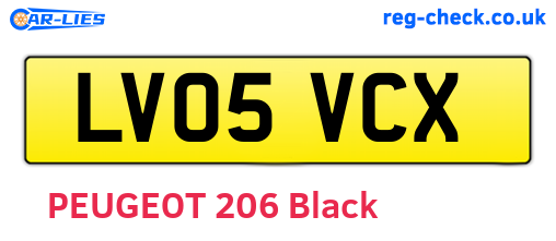 LV05VCX are the vehicle registration plates.