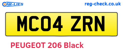 MC04ZRN are the vehicle registration plates.