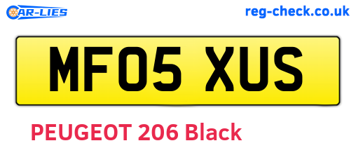 MF05XUS are the vehicle registration plates.