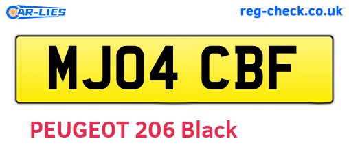 MJ04CBF are the vehicle registration plates.
