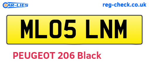 ML05LNM are the vehicle registration plates.