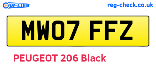 MW07FFZ are the vehicle registration plates.