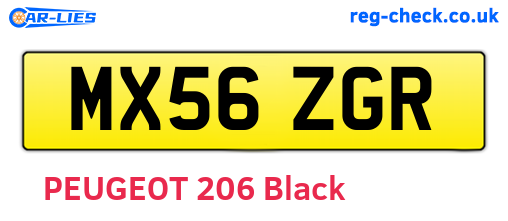 MX56ZGR are the vehicle registration plates.