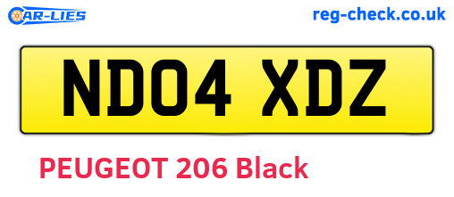 ND04XDZ are the vehicle registration plates.