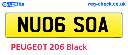 NU06SOA are the vehicle registration plates.