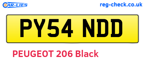 PY54NDD are the vehicle registration plates.