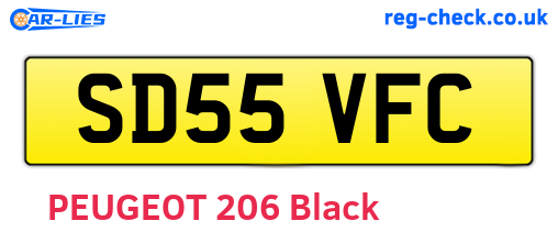 SD55VFC are the vehicle registration plates.