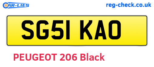 SG51KAO are the vehicle registration plates.