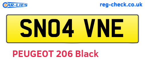 SN04VNE are the vehicle registration plates.
