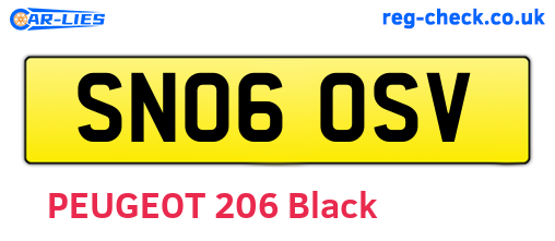 SN06OSV are the vehicle registration plates.